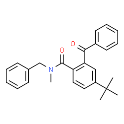 ChemSpider 2D Image | 2-Benzoyl-N-benzyl-N-methyl-4-(2-methyl-2-propanyl)benzamide | C26H27NO2