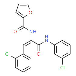 ChemSpider 2D Image | N-{(1E)-1-(2-Chlorophenyl)-3-[(3-chlorophenyl)amino]-3-oxo-1-propen-2-yl}-2-furamide | C20H14Cl2N2O3