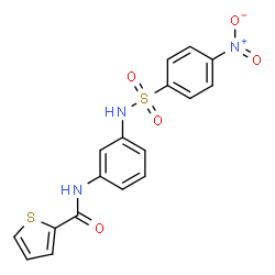 ChemSpider 2D Image | N-(3-{[(4-Nitrophenyl)sulfonyl]amino}phenyl)-2-thiophenecarboxamide | C17H13N3O5S2
