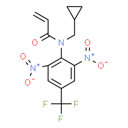 ChemSpider 2D Image | N-(Cyclopropylmethyl)-N-[2,6-dinitro-4-(trifluoromethyl)phenyl]acrylamide | C14H12F3N3O5