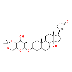 ChemSpider 2D Image | (3beta,5beta,14xi)-14-Hydroxy-3-{[(4xi)-4,6-O-isopropylidene-beta-D-xylo-hexopyranosyl]oxy}card-20(22)-enolide | C32H48O9