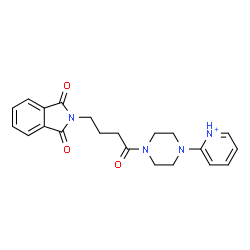 ChemSpider 2D Image | 2-{4-[4-(1,3-Dioxo-1,3-dihydro-2H-isoindol-2-yl)butanoyl]-1-piperazinyl}pyridinium | C21H23N4O3