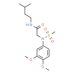 ChemSpider 2D Image | N~2~-(3,4-Dimethoxyphenyl)-N-(3-methylbutyl)-N~2~-(methylsulfonyl)glycinamide | C16H26N2O5S
