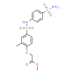 ChemSpider 2D Image | Methyl {2-methyl-4-[(4-sulfamoylphenyl)sulfamoyl]phenoxy}acetate | C16H18N2O7S2