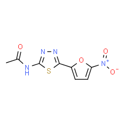 ChemSpider 2D Image | N-(5-(5-Nitro-2-furyl)-1,3,4-thiadiazol-2-yl)acetamide | C8H6N4O4S
