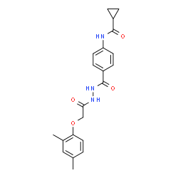 ChemSpider 2D Image | N-[4-({2-[(2,4-Dimethylphenoxy)acetyl]hydrazino}carbonyl)phenyl]cyclopropanecarboxamide | C21H23N3O4