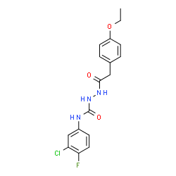 ChemSpider 2D Image | N-(3-Chloro-4-fluorophenyl)-2-[(4-ethoxyphenyl)acetyl]hydrazinecarboxamide | C17H17ClFN3O3