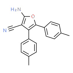 ChemSpider 2D Image | 2-Amino-4,5-di-p-tolylfuran-3-carbonitrile | C19H16N2O