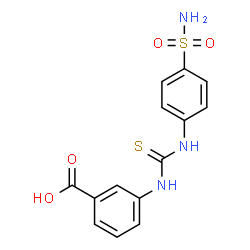 ChemSpider 2D Image | 3-{[(4-Sulfamoylphenyl)carbamothioyl]amino}benzoic acid | C14H13N3O4S2