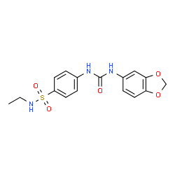 ChemSpider 2D Image | 4-[(1,3-Benzodioxol-5-ylcarbamoyl)amino]-N-ethylbenzenesulfonamide | C16H17N3O5S