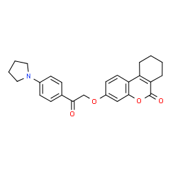 ChemSpider 2D Image | 3-{2-Oxo-2-[4-(1-pyrrolidinyl)phenyl]ethoxy}-7,8,9,10-tetrahydro-6H-benzo[c]chromen-6-one | C25H25NO4