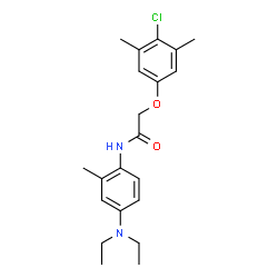 ChemSpider 2D Image | 2-(4-Chloro-3,5-dimethylphenoxy)-N-[4-(diethylamino)-2-methylphenyl]acetamide | C21H27ClN2O2