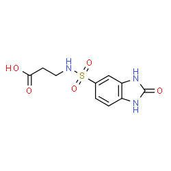 ChemSpider 2D Image | N-[(2-Oxo-2,3-dihydro-1H-benzimidazol-5-yl)sulfonyl]-beta-alanine | C10H11N3O5S