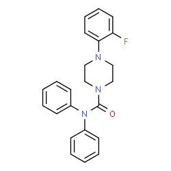 ChemSpider 2D Image | 4-(2-Fluorophenyl)-N,N-diphenyl-1-piperazinecarboxamide | C23H22FN3O