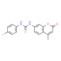 ChemSpider 2D Image | 1-(4-Iodophenyl)-3-(4-methyl-2-oxo-2H-chromen-7-yl)thiourea | C17H13IN2O2S
