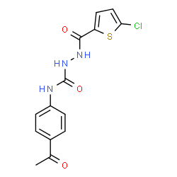 ChemSpider 2D Image | N-(4-Acetylphenyl)-2-[(5-chloro-2-thienyl)carbonyl]hydrazinecarboxamide | C14H12ClN3O3S
