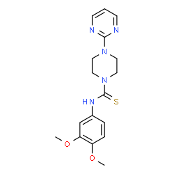 ChemSpider 2D Image | N-(3,4-Dimethoxyphenyl)-4-(2-pyrimidinyl)-1-piperazinecarbothioamide | C17H21N5O2S