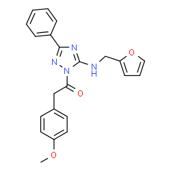 ChemSpider 2D Image | 1-[5-(2-furanylmethylamino)-3-phenyl-1,2,4-triazol-1-yl]-2-(4-methoxyphenyl)ethanone | C22H20N4O3