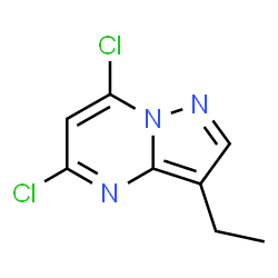 ChemSpider 2D Image | 5,7-Dichloro-3-ethylpyrazolo[1,5-a]pyrimidine | C8H7Cl2N3