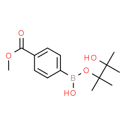 ChemSpider 2D Image | Methyl 4-{hydroxy[(3-hydroxy-2,3-dimethyl-2-butanyl)oxy]boryl}benzoate | C14H21BO5