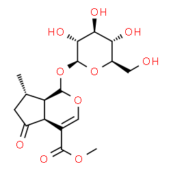 ChemSpider 2D Image | Methyl-(4aS,7S,7aR)-1-(beta-D-glucopyranosyloxy)-7-methyl-5-oxo-1,4a,5,6,7,7a-hexahydrocyclopenta[c]pyran-4-carboxylat | C17H24O10