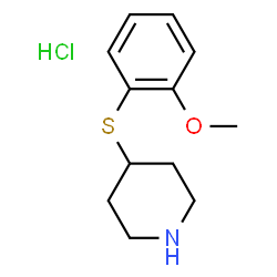 ChemSpider 2D Image | 4-[(2-Methoxyphenyl)sulfanyl]piperidine hydrochloride (1:1) | C12H18ClNOS