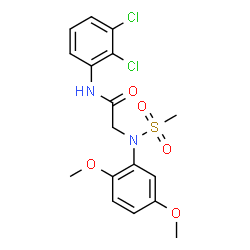 ChemSpider 2D Image | N-(2,3-Dichlorophenyl)-N~2~-(2,5-dimethoxyphenyl)-N~2~-(methylsulfonyl)glycinamide | C17H18Cl2N2O5S