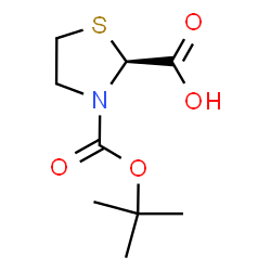 ChemSpider 2D Image | (S)-3-Boc-2-Thiazolidinecarboxylic acid | C9H15NO4S