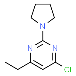 ChemSpider 2D Image | 4-chloro-6-ethyl-2-pyrrolidin-1-ylpyrimidine | C10H14ClN3
