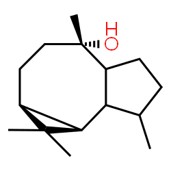 ChemSpider 2D Image | (1aS,4S,7bR)-1,1,4,7-Tetramethyldecahydro-1H-cyclopropa[e]azulen-4-ol | C15H26O