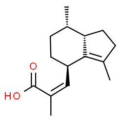 ChemSpider 2D Image | (2Z)-3-[(4R,7S,7aS)-3,7-Dimethyl-2,4,5,6,7,7a-hexahydro-1H-inden-4-yl]-2-methylacrylic acid | C15H22O2