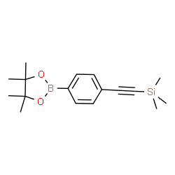 ChemSpider 2D Image | 4,4,5,5-Tetramethyl-2-[4-[(trimethylsilyl)ethynyl]phenyl]-1,3,2-dioxaborolane | C17H25BO2Si