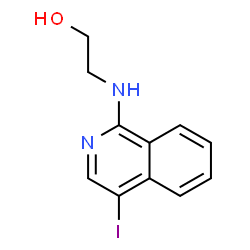 ChemSpider 2D Image | 2-[(4-Iodo-1-isoquinolinyl)amino]ethanol | C11H11IN2O
