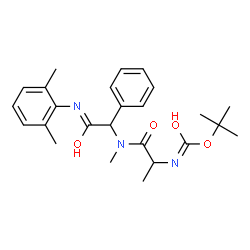 ChemSpider 2D Image | 2-Methyl-2-propanyl {1-[{2-[(2,6-dimethylphenyl)amino]-2-oxo-1-phenylethyl}(methyl)amino]-1-oxo-2-propanyl}carbamate | C25H33N3O4