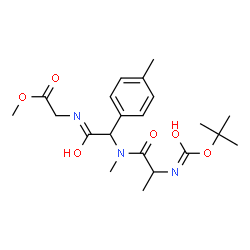 ChemSpider 2D Image | Methyl N-{[methyl(N-{[(2-methyl-2-propanyl)oxy]carbonyl}alanyl)amino](4-methylphenyl)acetyl}glycinate | C21H31N3O6