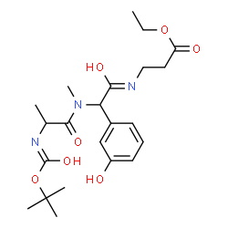 ChemSpider 2D Image | Ethyl N-{(3-hydroxyphenyl)[methyl(N-{[(2-methyl-2-propanyl)oxy]carbonyl}alanyl)amino]acetyl}-beta-alaninate | C22H33N3O7