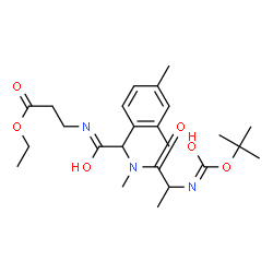 ChemSpider 2D Image | Ethyl N-{(2,4-dimethylphenyl)[methyl(N-{[(2-methyl-2-propanyl)oxy]carbonyl}alanyl)amino]acetyl}-beta-alaninate | C24H37N3O6