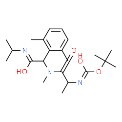 ChemSpider 2D Image | 2-Methyl-2-propanyl (1-{[1-(2,6-dimethylphenyl)-2-(isopropylamino)-2-oxoethyl](methyl)amino}-1-oxo-2-propanyl)carbamate | C22H35N3O4