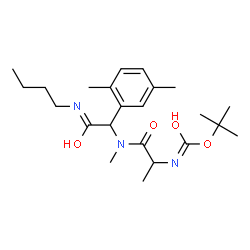 ChemSpider 2D Image | 2-Methyl-2-propanyl (1-{[2-(butylamino)-1-(2,5-dimethylphenyl)-2-oxoethyl](methyl)amino}-1-oxo-2-propanyl)carbamate | C23H37N3O4