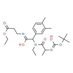 ChemSpider 2D Image | Ethyl N-{(3,4-dimethylphenyl)[ethyl(N-{[(2-methyl-2-propanyl)oxy]carbonyl}alanyl)amino]acetyl}-beta-alaninate | C25H39N3O6