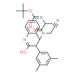 ChemSpider 2D Image | 2-Methyl-2-propanyl {1-[(cyanomethyl){1-(3,5-dimethylphenyl)-2-[(2-methylphenyl)amino]-2-oxoethyl}amino]-1-oxo-2-propanyl}carbamate | C27H34N4O4
