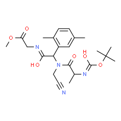 ChemSpider 2D Image | Methyl N-{[(cyanomethyl)(N-{[(2-methyl-2-propanyl)oxy]carbonyl}alanyl)amino](2,5-dimethylphenyl)acetyl}glycinate | C23H32N4O6