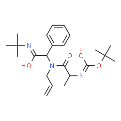 ChemSpider 2D Image | 2-Methyl-2-propanyl [1-(allyl{2-[(2-methyl-2-propanyl)amino]-2-oxo-1-phenylethyl}amino)-1-oxo-2-propanyl]carbamate | C23H35N3O4