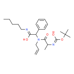 ChemSpider 2D Image | 2-Methyl-2-propanyl (1-{allyl[2-oxo-2-(pentylamino)-1-phenylethyl]amino}-1-oxo-2-propanyl)carbamate | C24H37N3O4