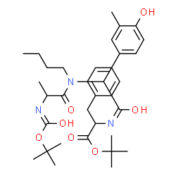 ChemSpider 2D Image | 2-Methyl-2-propanyl N-{[butyl(N-{[(2-methyl-2-propanyl)oxy]carbonyl}alanyl)amino](4-hydroxy-3-methylphenyl)acetyl}phenylalaninate | C34H49N3O7