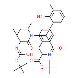 ChemSpider 2D Image | 2-Methyl-2-propanyl N-{[sec-butyl(N-{[(2-methyl-2-propanyl)oxy]carbonyl}alanyl)amino](2-hydroxy-3-methylphenyl)acetyl}phenylalaninate | C34H49N3O7