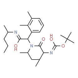 ChemSpider 2D Image | 2-Methyl-2-propanyl (1-{sec-butyl[1-(2,3-dimethylphenyl)-2-oxo-2-(2-pentanylamino)ethyl]amino}-1-oxo-2-propanyl)carbamate | C27H45N3O4