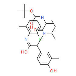 ChemSpider 2D Image | 2-Methyl-2-propanyl [1-(sec-butyl{2-[(2-chloro-6-methylphenyl)amino]-1-(4-hydroxy-3-methylphenyl)-2-oxoethyl}amino)-1-oxo-2-propanyl]carbamate | C28H38ClN3O5