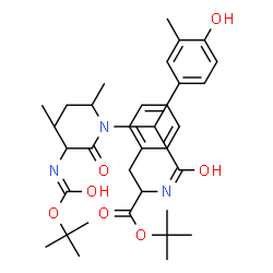 ChemSpider 2D Image | 2-Methyl-2-propanyl N-{[sec-butyl(N-{[(2-methyl-2-propanyl)oxy]carbonyl}alanyl)amino](4-hydroxy-3-methylphenyl)acetyl}phenylalaninate | C34H49N3O7