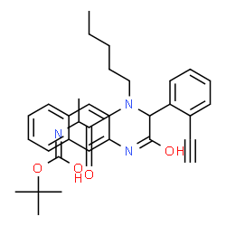 ChemSpider 2D Image | 2-Methyl-2-propanyl (1-{[1-(2-ethynylphenyl)-2-(2-naphthylamino)-2-oxoethyl](pentyl)amino}-1-oxo-2-propanyl)carbamate | C33H39N3O4